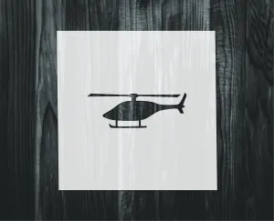 Helicopter Stencil, Mylar reusable stencil, Stencil, FAST SHIPPING