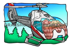 Helicopter Window Reflection