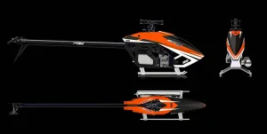 HELIDIRECT TRON Nitron 90 Helicopter Kit Without Blades and Electronics - Remote Control Helicopter 650-700 Size (Neon Orange)