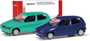 Herpa MiniKit VW Polo 2-Door Model Kit, Pistachio/Chagall Blue, 1:87 Scale Miniature, Collectable Kit, Plastic