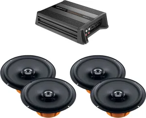 Hertz DPower 4 4 Channel Amplifier & 2 Pairs of Hertz DSK 165.3 Dieci Series 6.5" 2-Way Coaxial Speakers