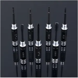 Hex 7pcs Screwdriver Tool Kit Compatible With RC Helicopters Cars And Drones In BK Red Blue Black Compatible With RC Toys(BLACK)
