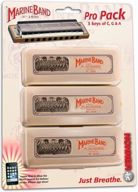 HOHNER Marine Band Pro Pack, Key of G, A, and C (391896BX)