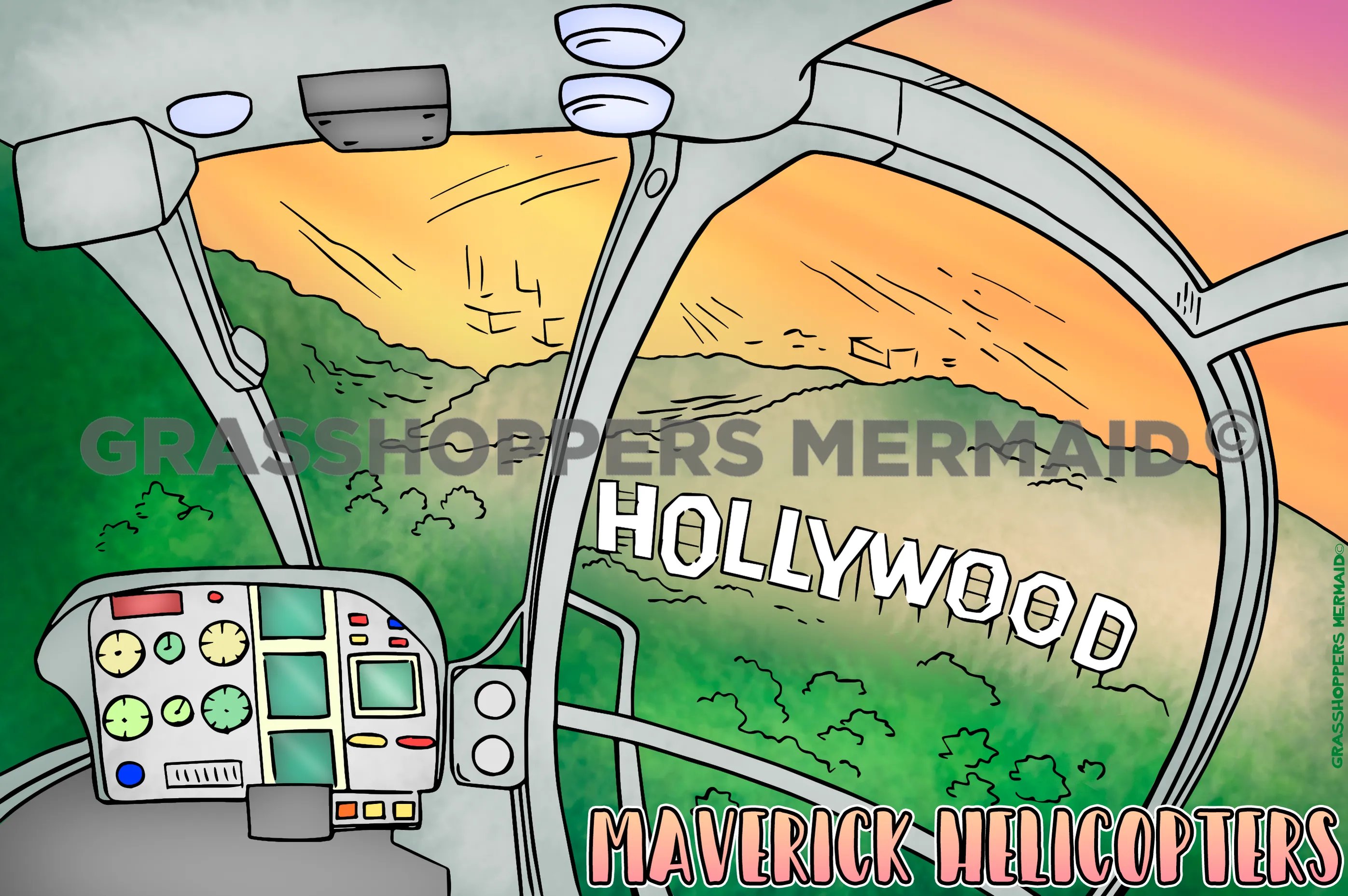 Hollywood Sign View from Helicopter