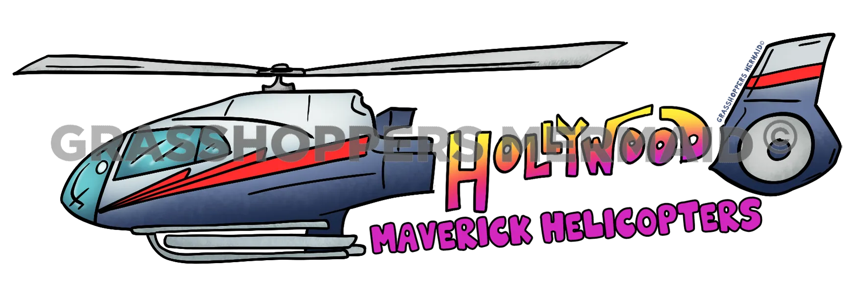 Hollywood Text in Helicopter