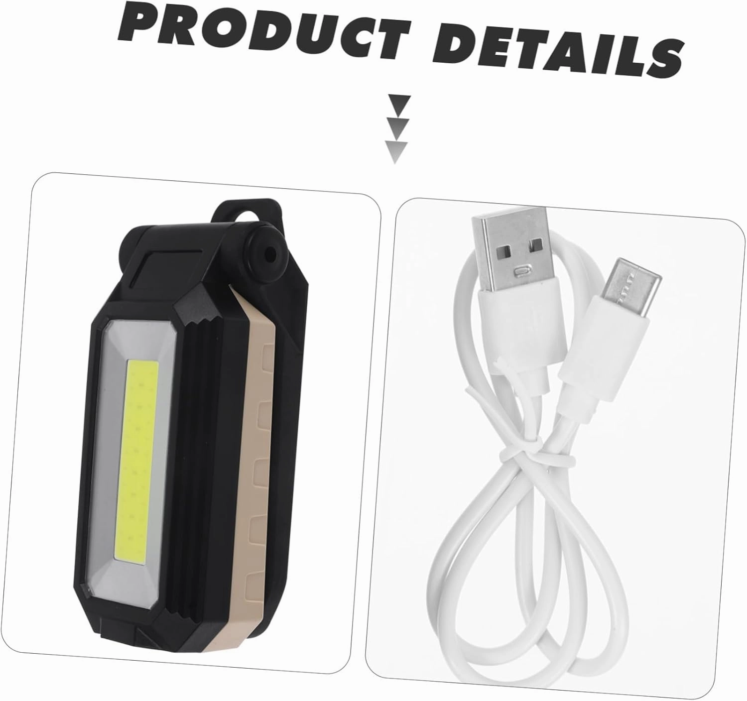 Homoyoyo Led Folding Work Light Cob Inspection Lamp with Magnetic Base USB Rechargeable Compact Design for Car Garage Lighting Trouble Lamp for Camping and Emergency Use