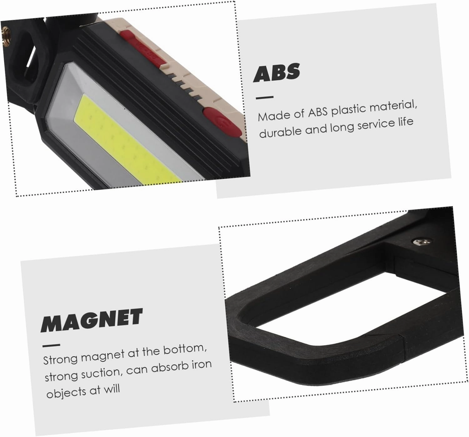 Homoyoyo Led Folding Work Light Cob Inspection Lamp with Magnetic Base USB Rechargeable Compact Design for Car Garage Lighting Trouble Lamp for Camping and Emergency Use