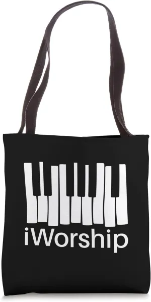 i Worship Piano Player Musician Church Christian Worshiper Tote Bag