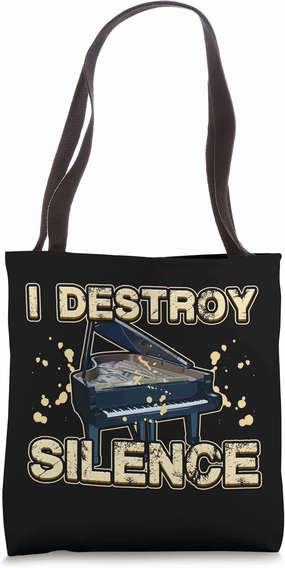 I Destroy Silence Disturbance Grand Keys Piano Piano Piano Tote Bag
