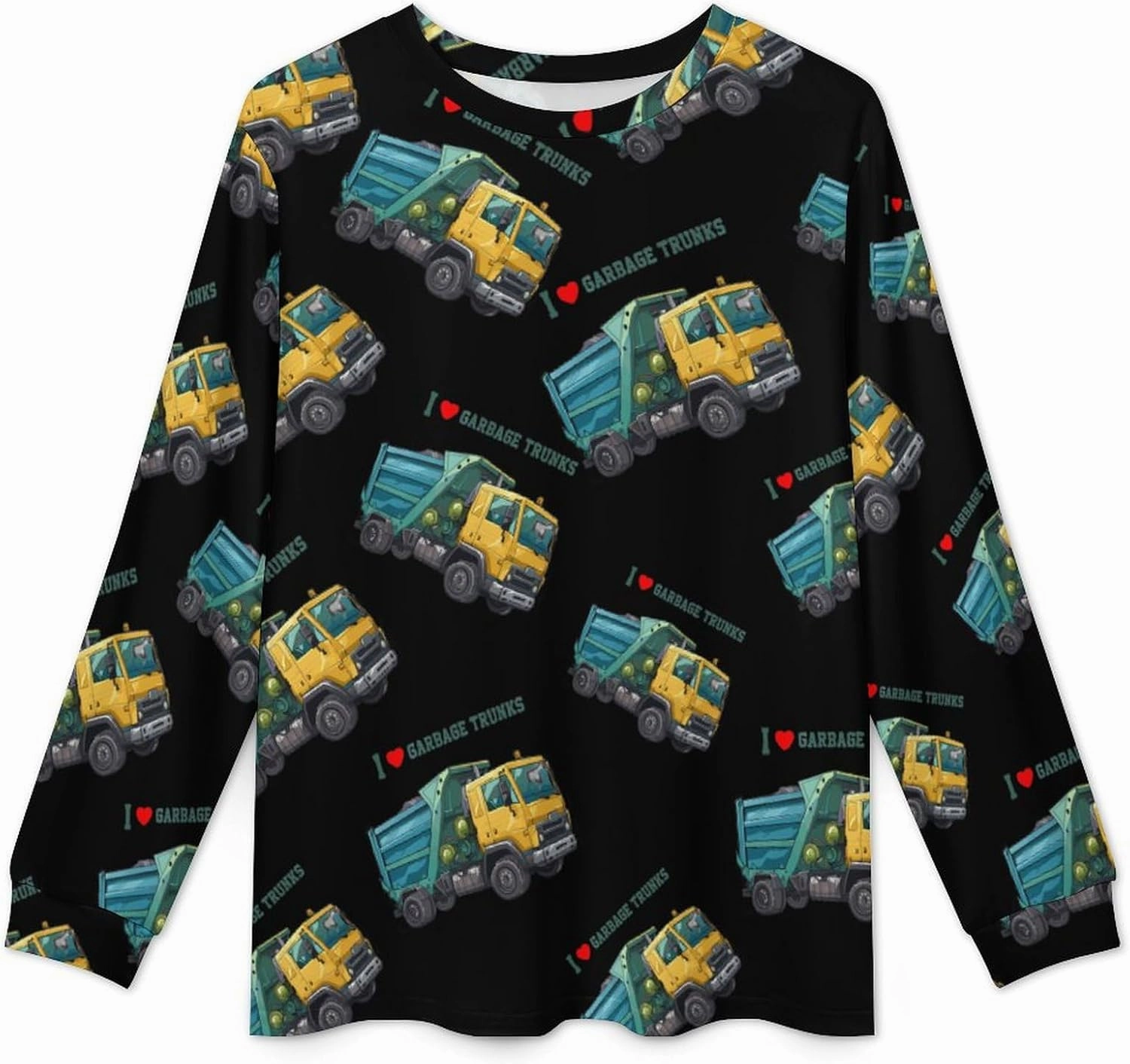 I Love Garbage Trunks Men's Pajama Set Two Piece Long Sleeve Top And Lounge Pants Sleepwear Loungewear