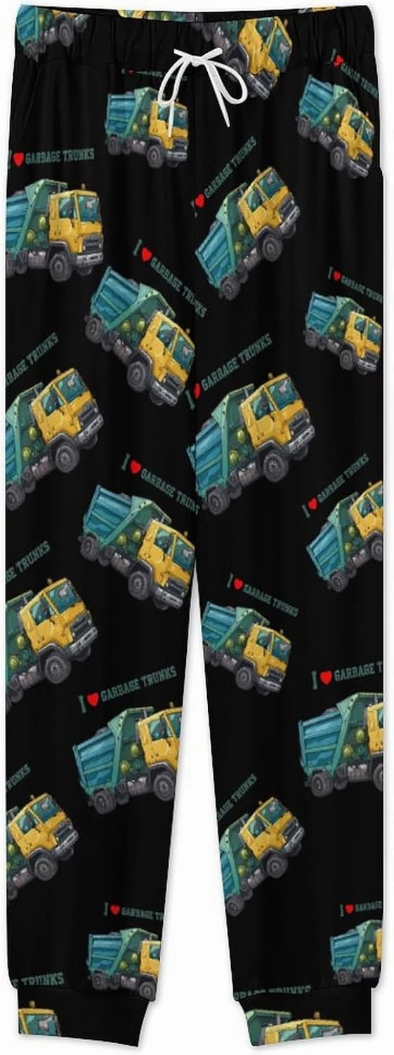 I Love Garbage Trunks Men's Pajama Set Two Piece Long Sleeve Top And Lounge Pants Sleepwear Loungewear