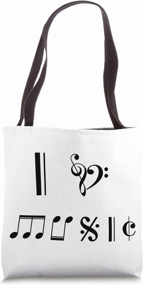 I Love Music Music Notes Notation Musical Tote Bag