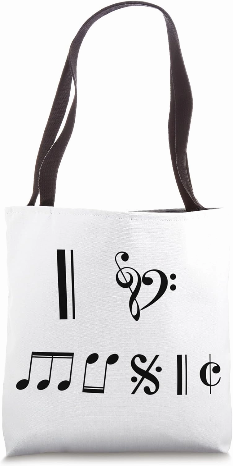 I Love Music Music Notes Notation Musical Tote Bag