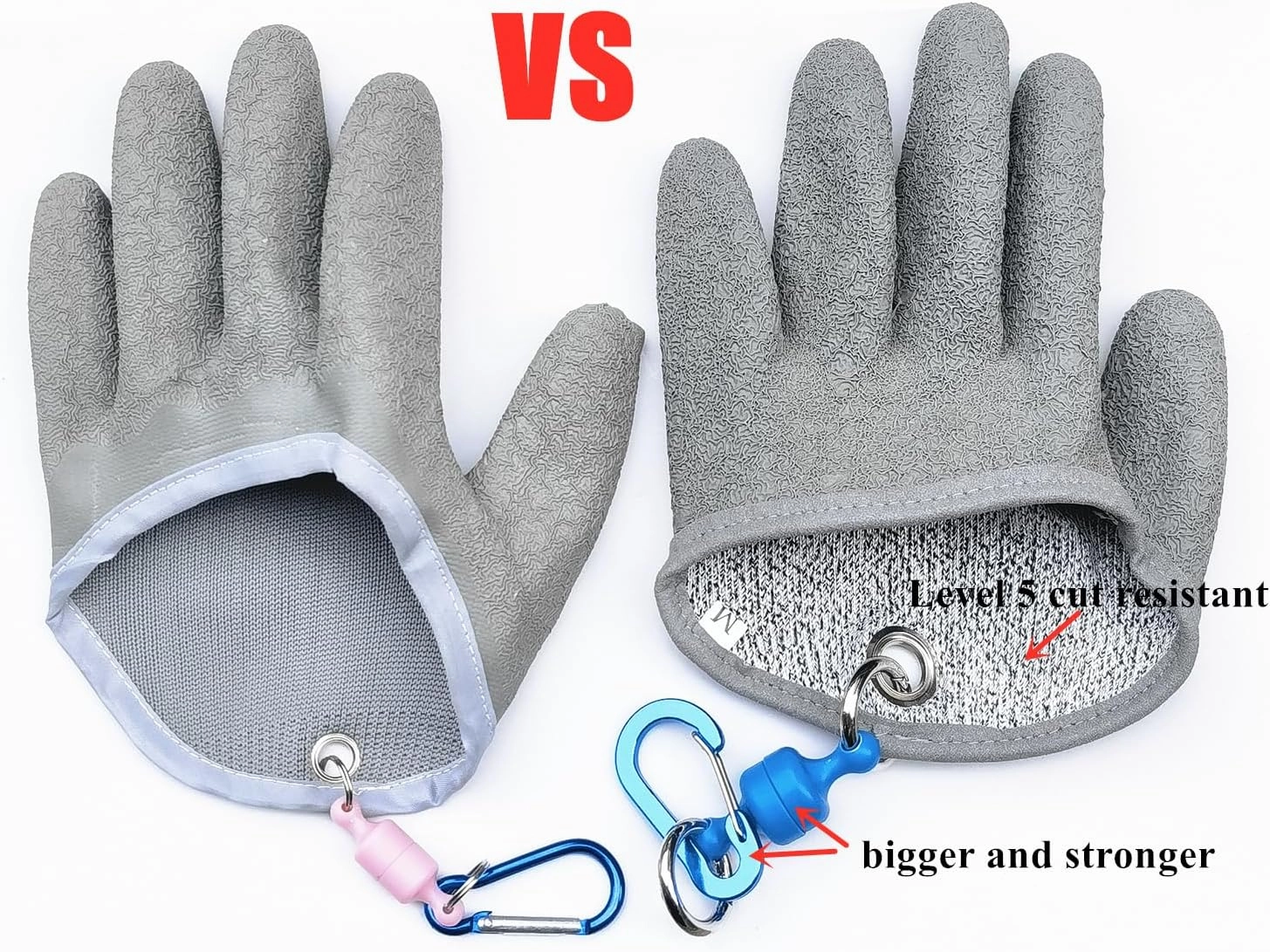 Inf-way Fishing Glove with Magnet Release, Fisherman Professional Catch Fish Gloves Cut&Puncture Resistant with Magnetic Hooks Hunting Glove