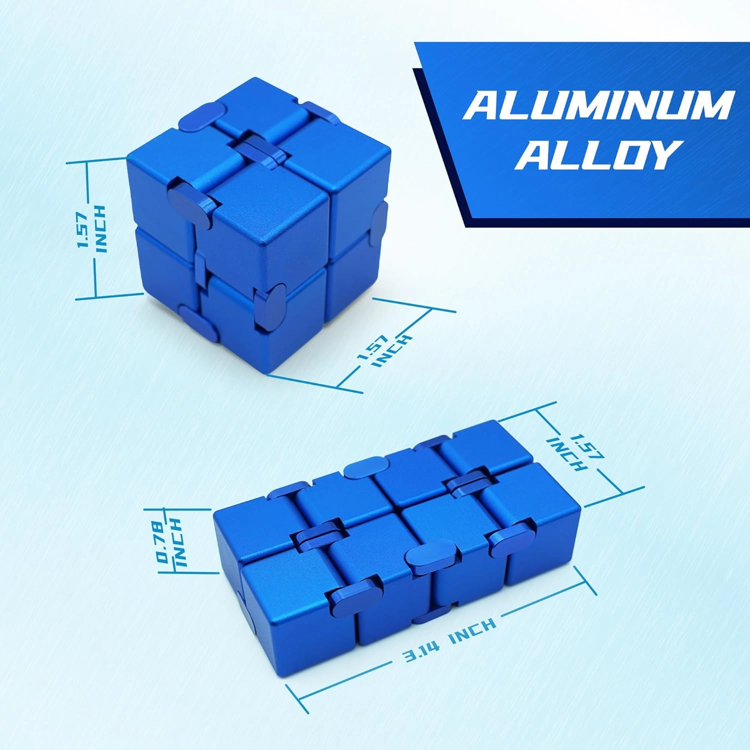 Infinity Cube, Blue Fidget Toys for Audlts, Fidgette Toys for Kids, Fidget Toys for Teens, Desk Fidgets for Office for Adults (Blue)