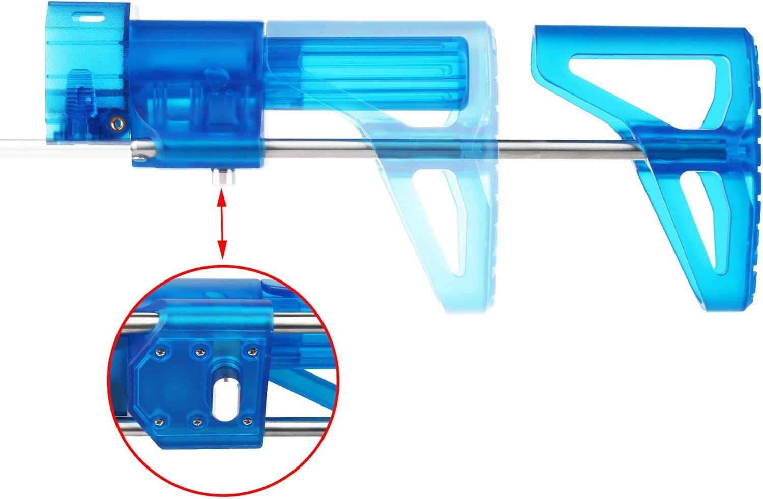 Injection Mold Plastic Shoulder Stock Kits for Nerf Elite Modulus Series and Worker Blasters Toy (Blue SR Style)