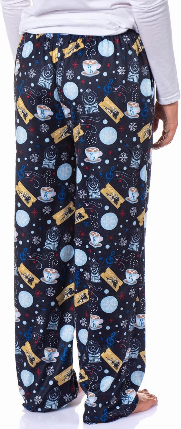 INTIMO The Polar Express Women's Christmas Train Hot Cocoa Tossed Print Sleep Pajama Pants For Adults