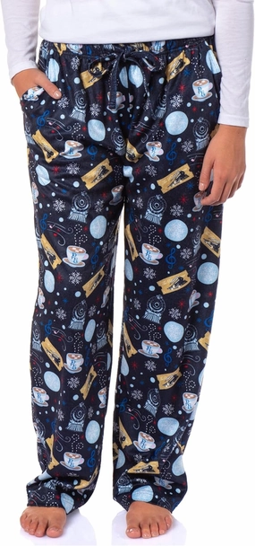 INTIMO The Polar Express Women's Christmas Train Hot Cocoa Tossed Print Sleep Pajama Pants For Adults