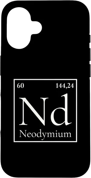 iPhone 16 Neodymium (Nd) Periodic Table Element Case