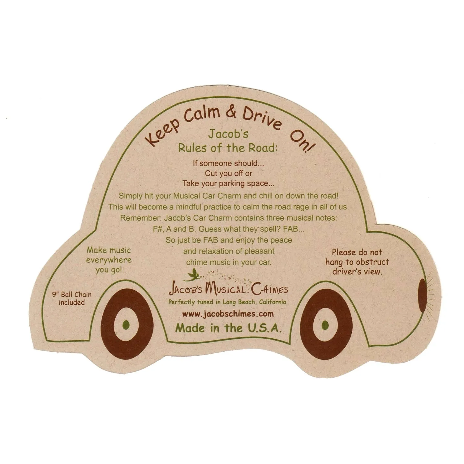 Jacob's Musical Car Charm Chime, Ladybug