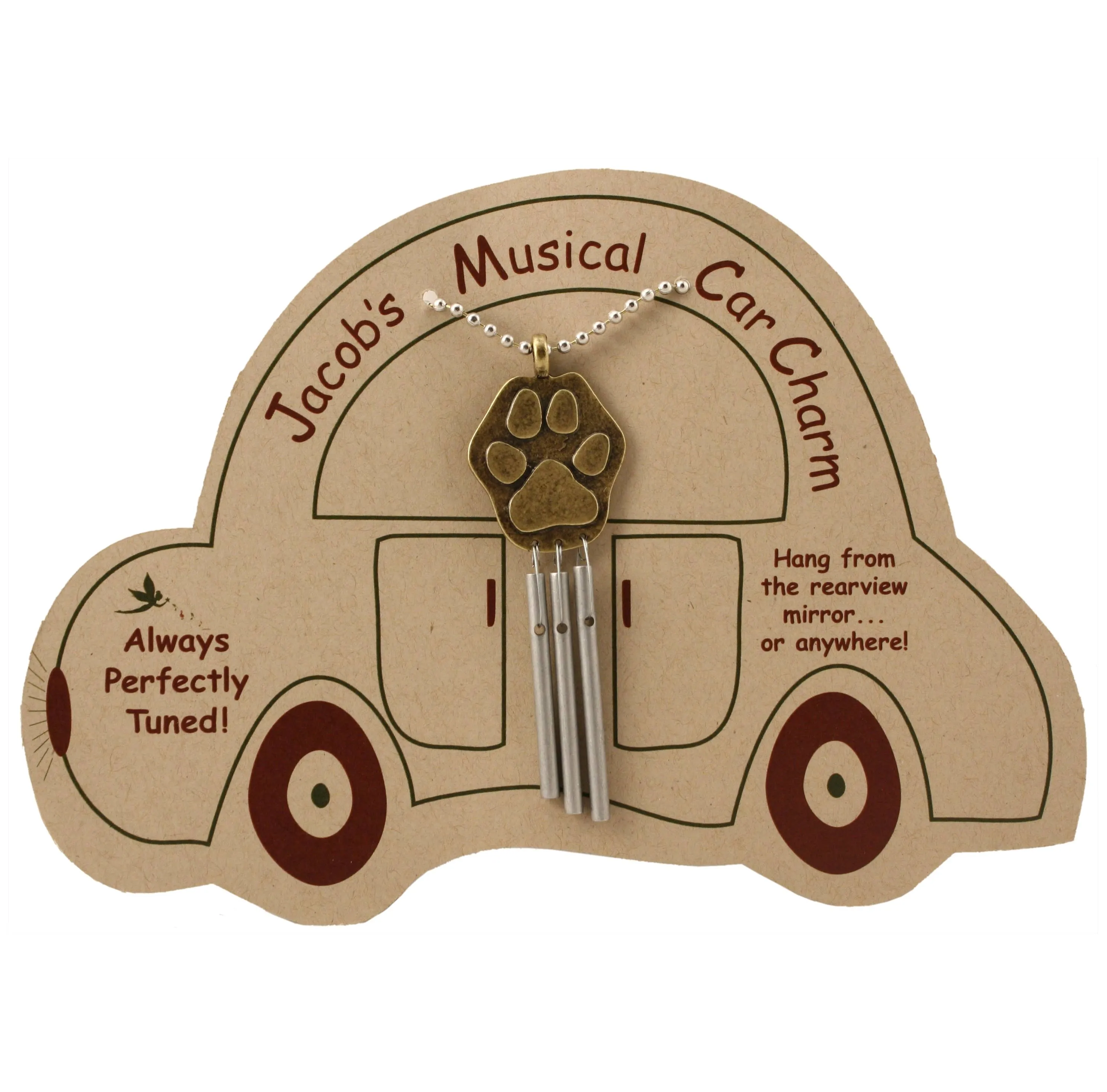 Jacob's Musical Car Charm Chime, Paw Print