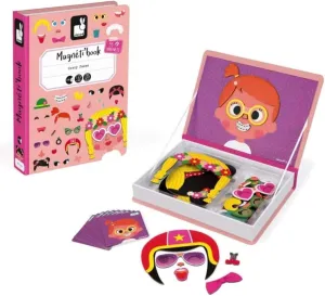 Janod MagnetiBook 66 pc Magnetic Girl Crazy Face Dress Up Game - Ages 3  J02717