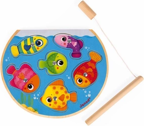 Janod 2-in-1 Speedy Fish Wooden Puzzle and Magnetic Game - Ages 18 Months   - J07088