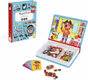 Janod MagnetiBook 45 pc Magnetic Boys Costumes Dress Up Game - Ages 3  - J02719