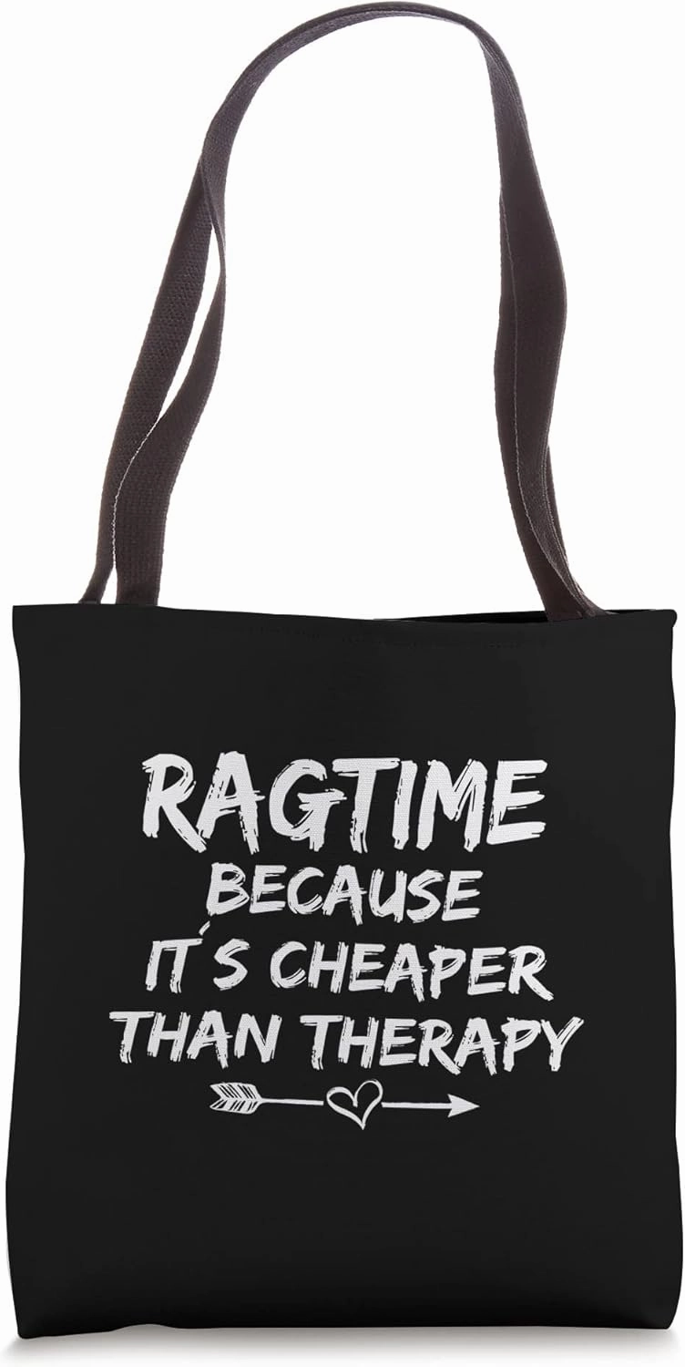 Jazz Funny Ragtime Saying Design Jazz Music Ragtime Tote Bag