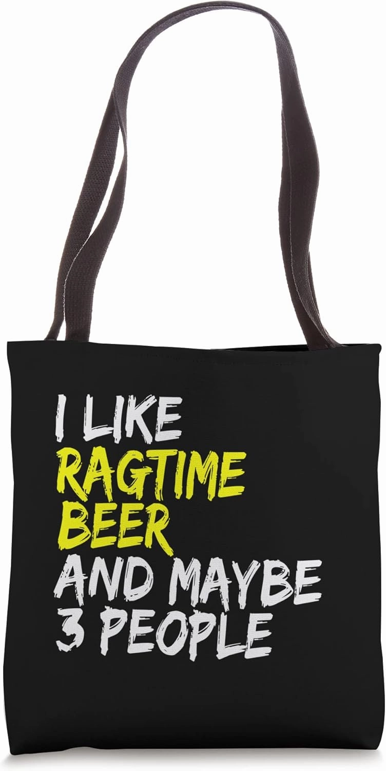 Jazz Ragtime Saying Design Jazz Music I like Beer & Ragtime Tote Bag