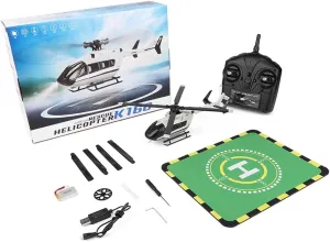 K160 Airbus EC145 Simulation RC Helicopter, 2.4G 4CH Brushless Motor Remote Control Helicopter for Adults Beginners, RC Plane Altitude Hovering Military Aircraft - 3 Battery