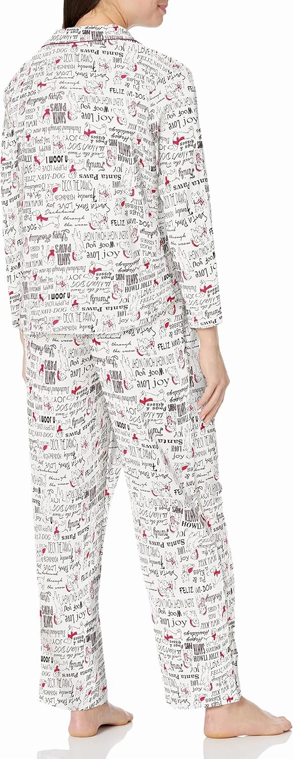 Karen Neuburger Women's Pajama Long Sleeve Animal Print Girlfriend Pj Set