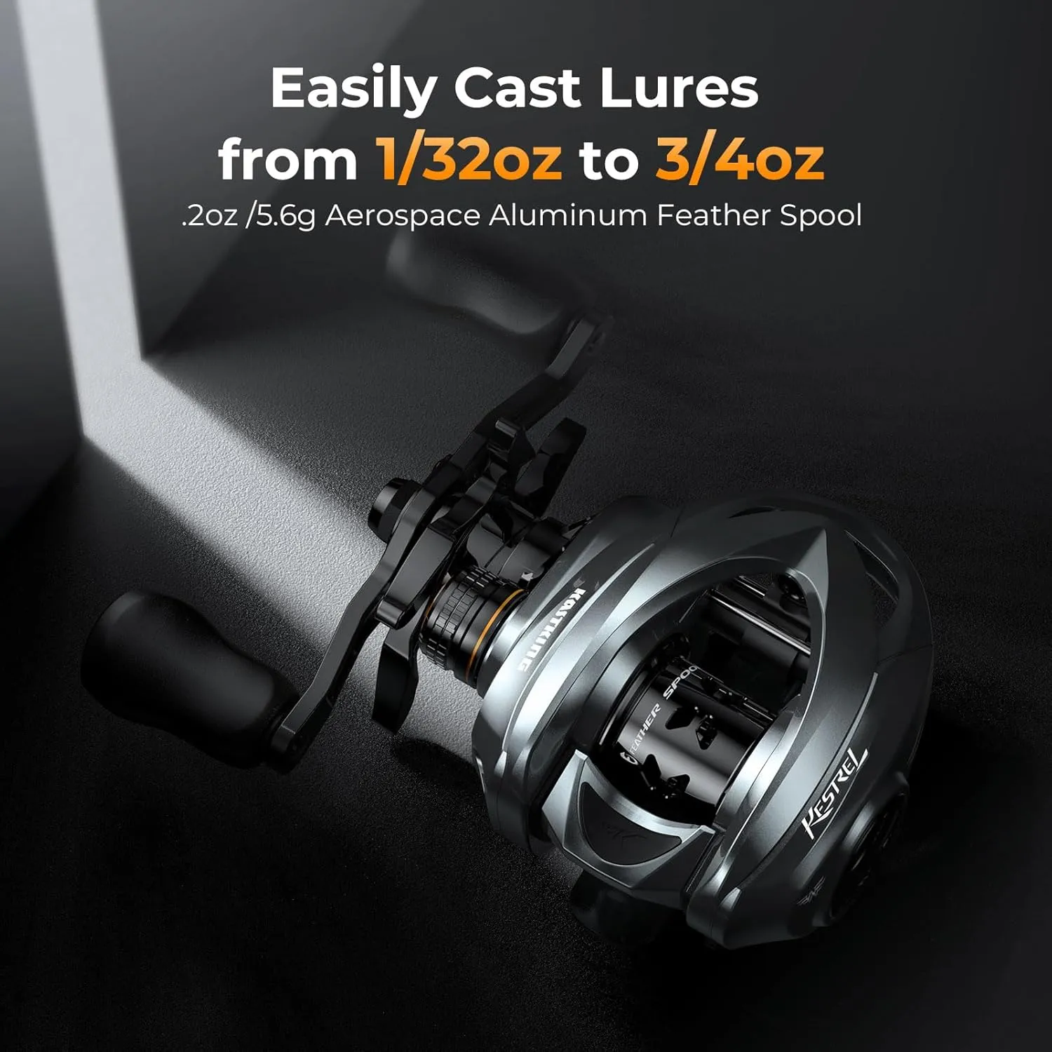 KastKing Kestrel Elite Baitcasting Fishing Reel, Finesse Baitcaster Lightest, Easily Cast Lures Down to 1/32 oz, 11 1 Double Shielded BB, Available in 8.4:1 and 7.5:1 Gear Ratios