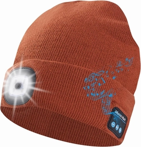 Keains Bluetooth Beanie with Light, Musical Knit Hat with Headphones and Built-in Speaker Mic, Gifts for Men Women Dad