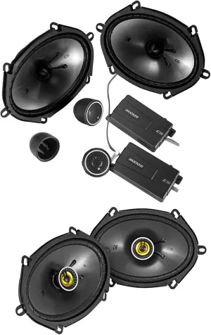 KICKER 46CSS684 6x8 450w Car Audio Component Speakers 2 CSC68 Coaxial Speakers