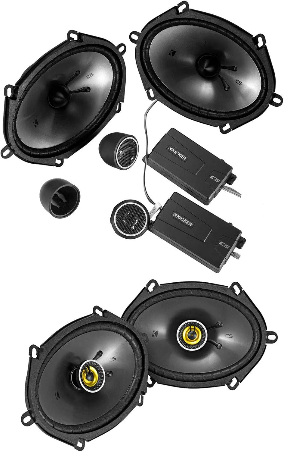 KICKER 46CSS684 6x8 450w Car Audio Component Speakers 2 CSC68 Coaxial Speakers