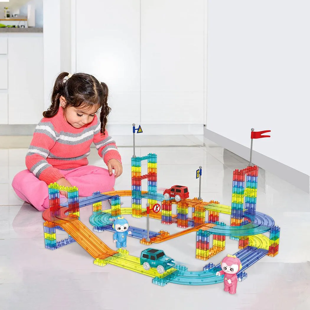 Kids Magnetic Tiles Blocks Railcar Building Educational Toys Children Gift Play