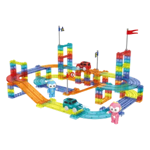 Kids Magnetic Tiles Blocks Railcar Building Educational Toys Children Gift Play