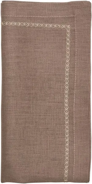 Kim Seybert Classic Napkin in Taupe, Set of 4