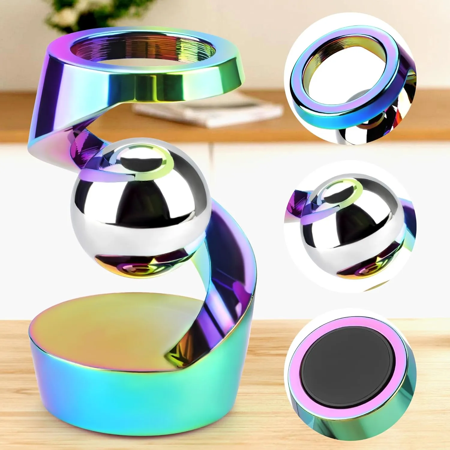 Kinetic Desk Toys, Kinetic Spinning Desk Toys for Office for Adults, Desk Fidgets for Adults, Kinetic Spinning Fidget Toy (Rainbow)
