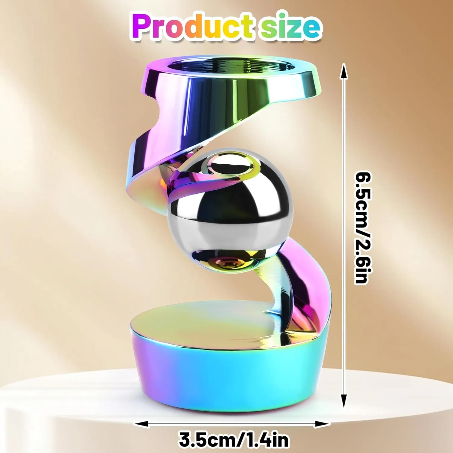 Kinetic Desk Toys, Kinetic Spinning Desk Toys for Office for Adults, Desk Fidgets for Adults, Kinetic Spinning Fidget Toy (Rainbow)