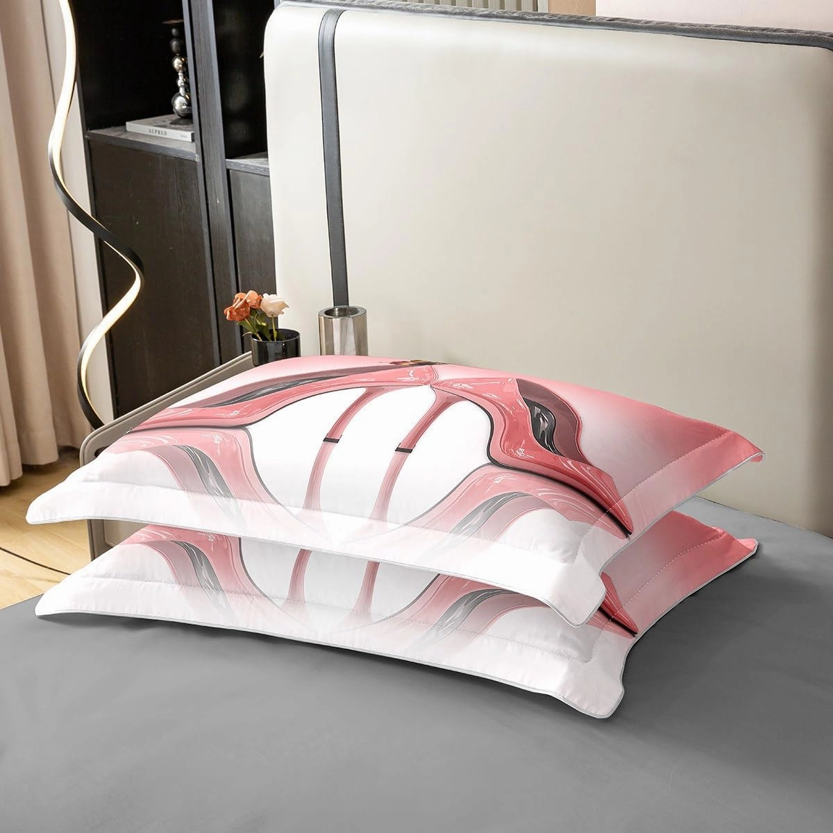 King Size 100% Cotton Pink High Heels Duvet Cover Modern Fashion Girls Shoes Bedding Set Women Girls Ombre Pink Simple Style Soft Comforter Cover Kids Bedroom Decor,No Comforter