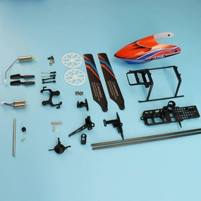 KingVal Replacement Canopy Cover/Propeller/Tail Boom/Motor/Swashplate/Landing Gear RC Parts Set Combo Compatible with WLtoys XK K127 RC Helicopter