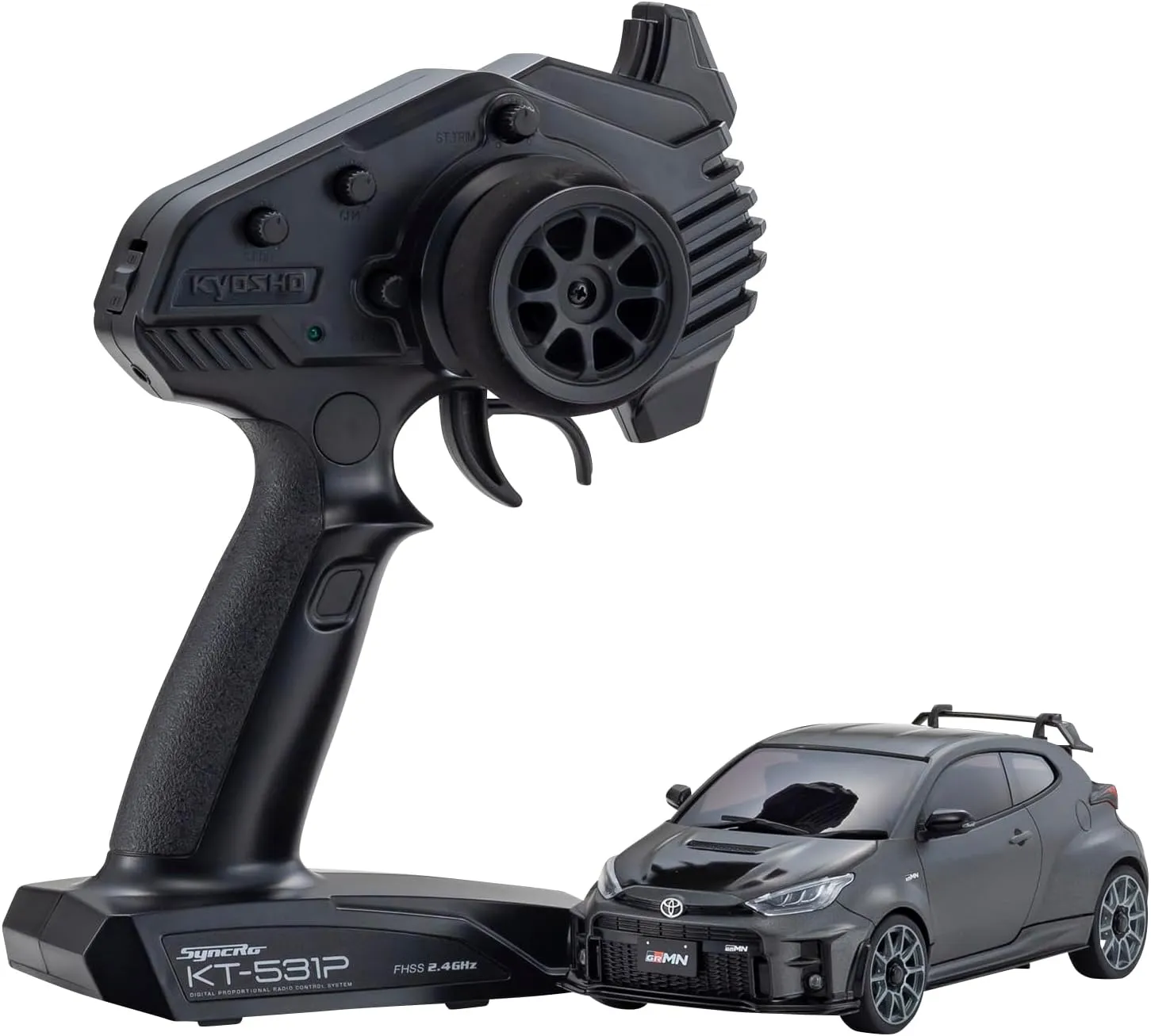 Kyosho America 32640GM MINI-Z AWD T0Y0TA GRMN YARIS CIRCUIT PACKAGE gunmetallic