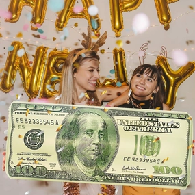 Large Inflatable Money Pool Toys, 31 inch Casino Theme Photo Booth Prop Party Decorations for Birthday Pool Christmas, Party Favors Supplies Gift for Kids Adults