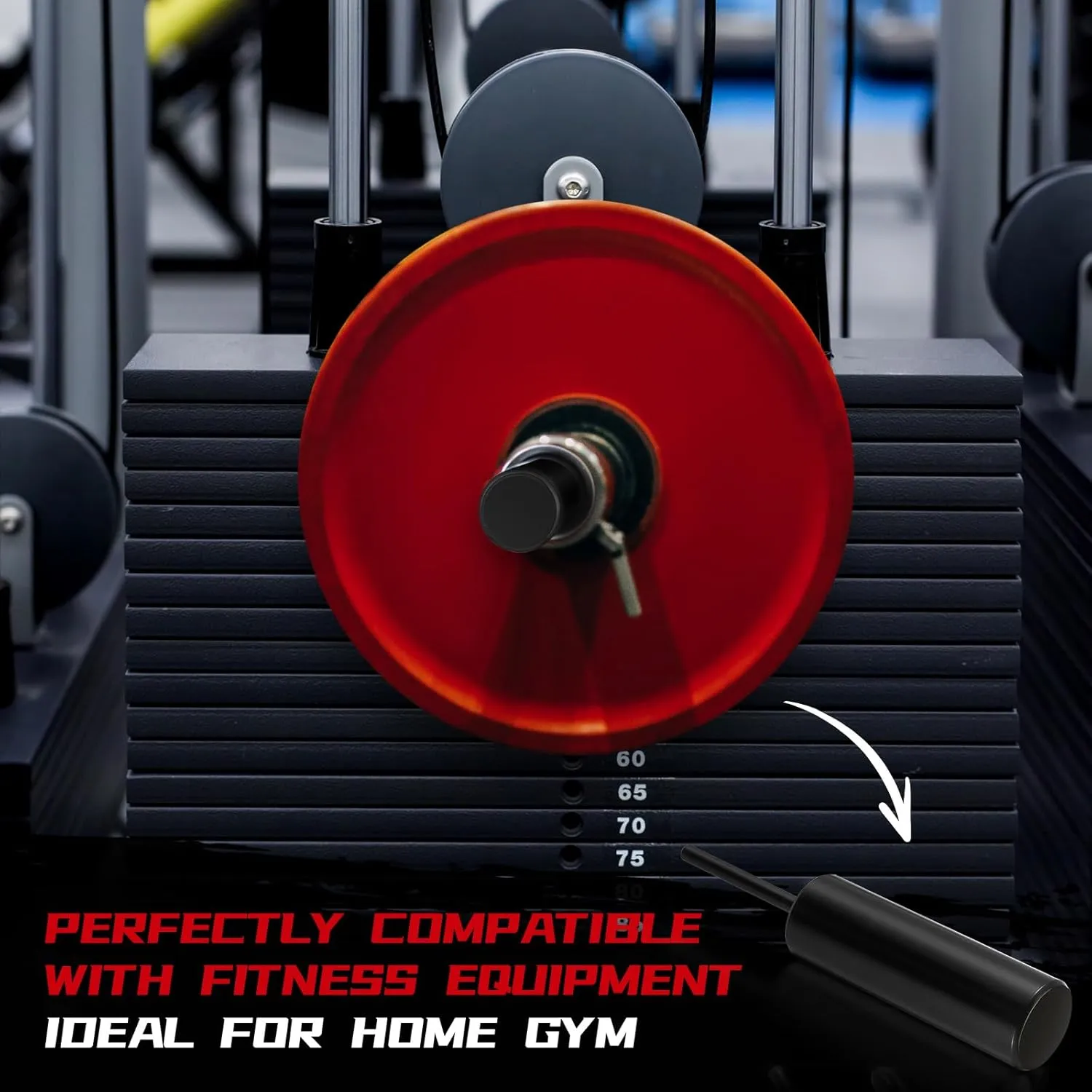 Lasnten Gym Pin Extender 10 mm Weight Stack Extender for Cable Machine Gym Pin for 2" Weight Plates That Have a 2"(50.8mm) Hole