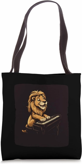 Laugh Out Loud with Piano-Playing Lion for Adults and Kids Tote Bag