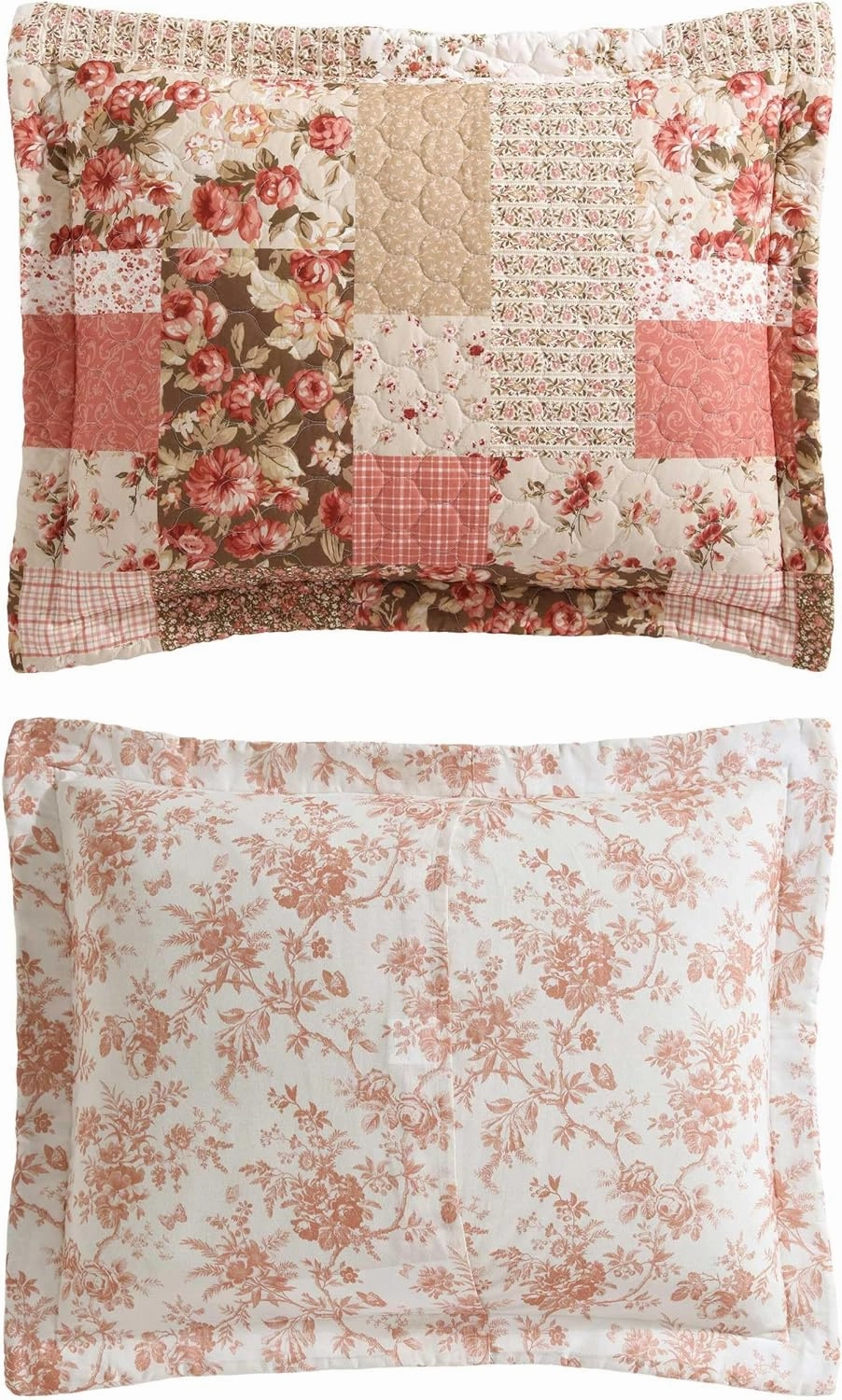Laura Ashley - Twin Quilt Set, Reversible Cotton Bedding with Matching Sham, Lightweight Home Decor for All Seasons (Harrietta Patchwork Pink, Twin)
