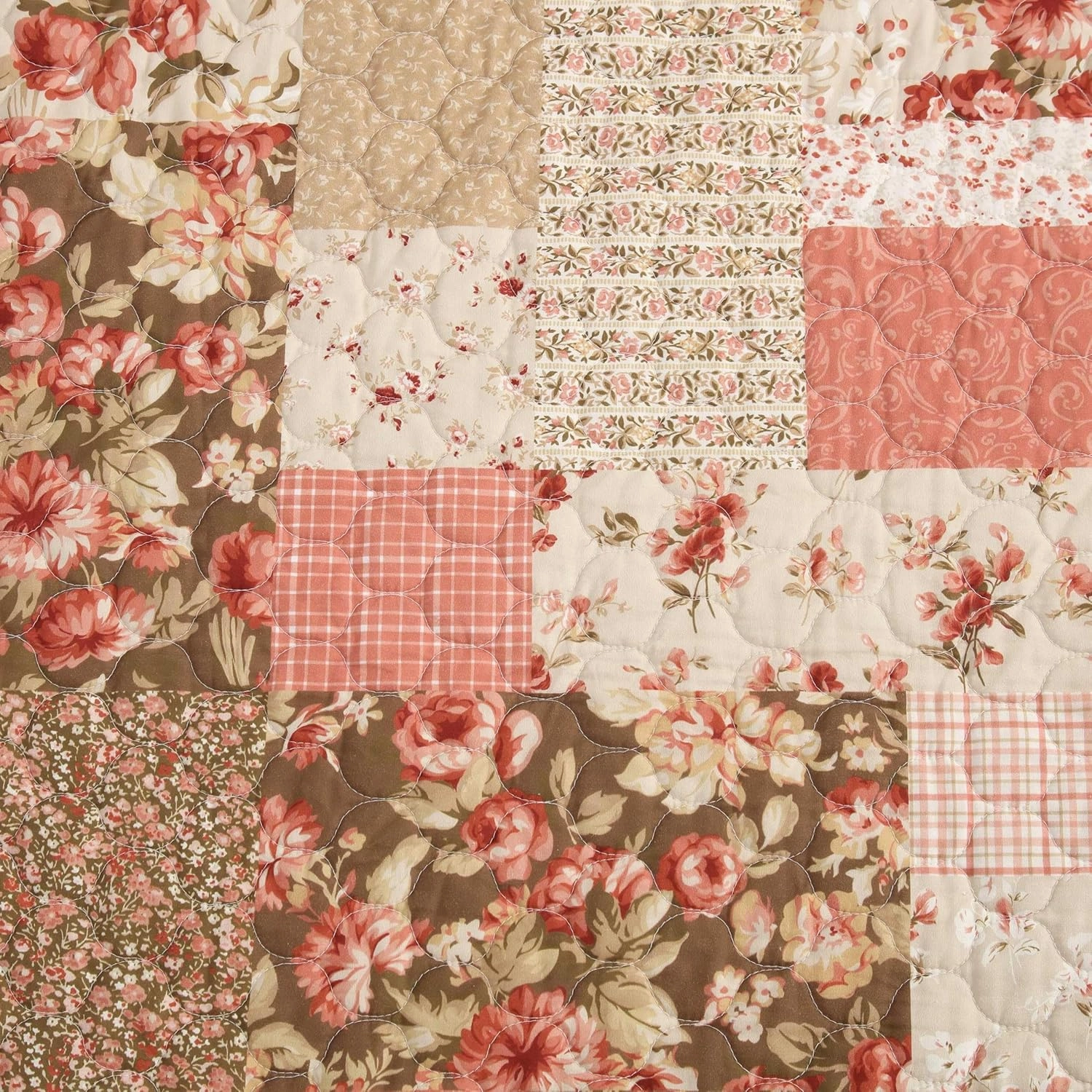 Laura Ashley - Twin Quilt Set, Reversible Cotton Bedding with Matching Sham, Lightweight Home Decor for All Seasons (Harrietta Patchwork Pink, Twin)