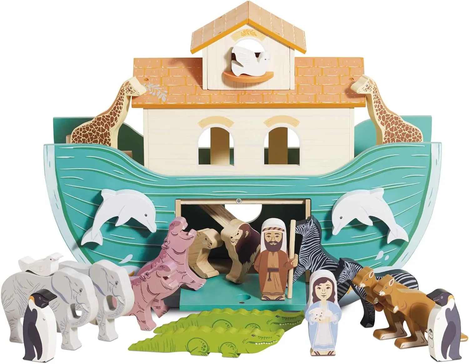 Le Toy Van - Pretend Play Educational Wooden Ark Role Play Toy | Suitable for A Boy Or A Girl 3 Years Old Or Older (TV259)